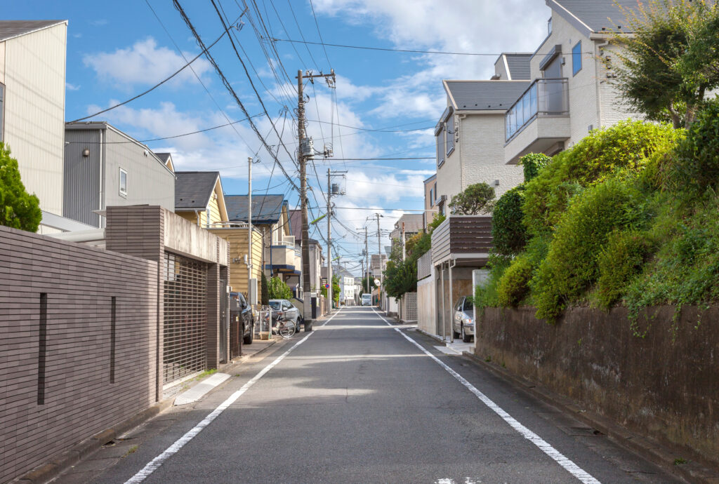 住宅街の街並み（東京都世田谷区奥沢1丁目）