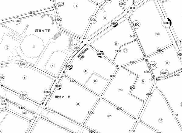 用賀駅前の路線価図