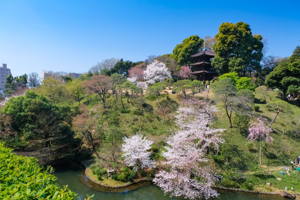 文京区にあるホテル椿山荘の庭園