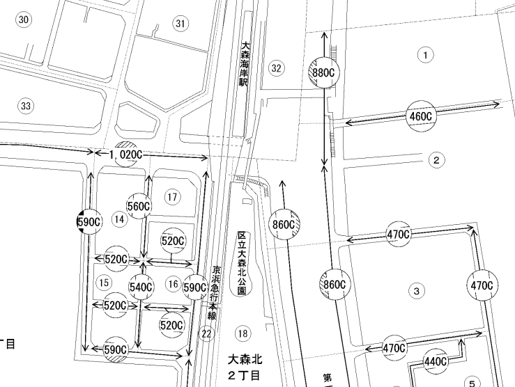 大森海岸駅周辺の路線価